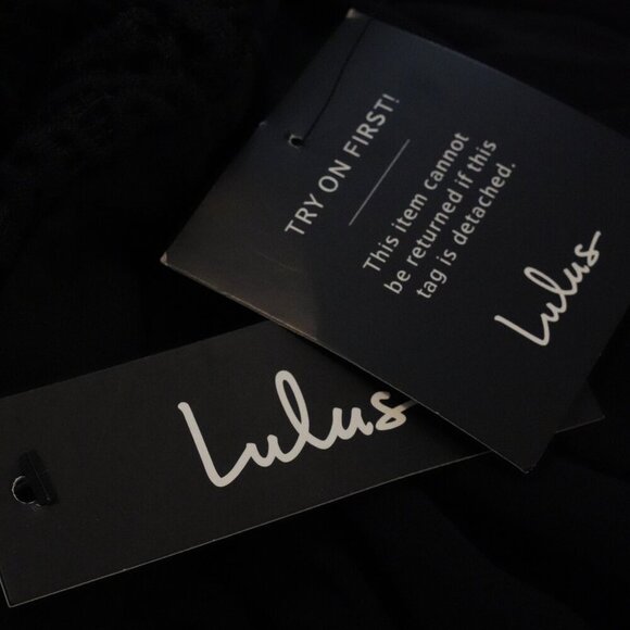 NWT, Lulus, Awaken My Love, Guipure Lace Open Back Long Sleeve Maxi Dress Black - Picture 6 of 6